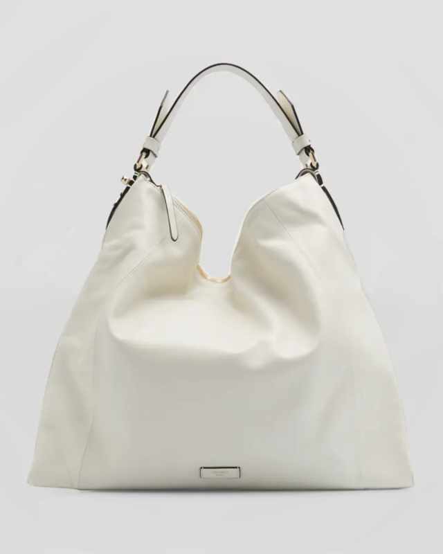 Ana Zip Leather Hobo Bag